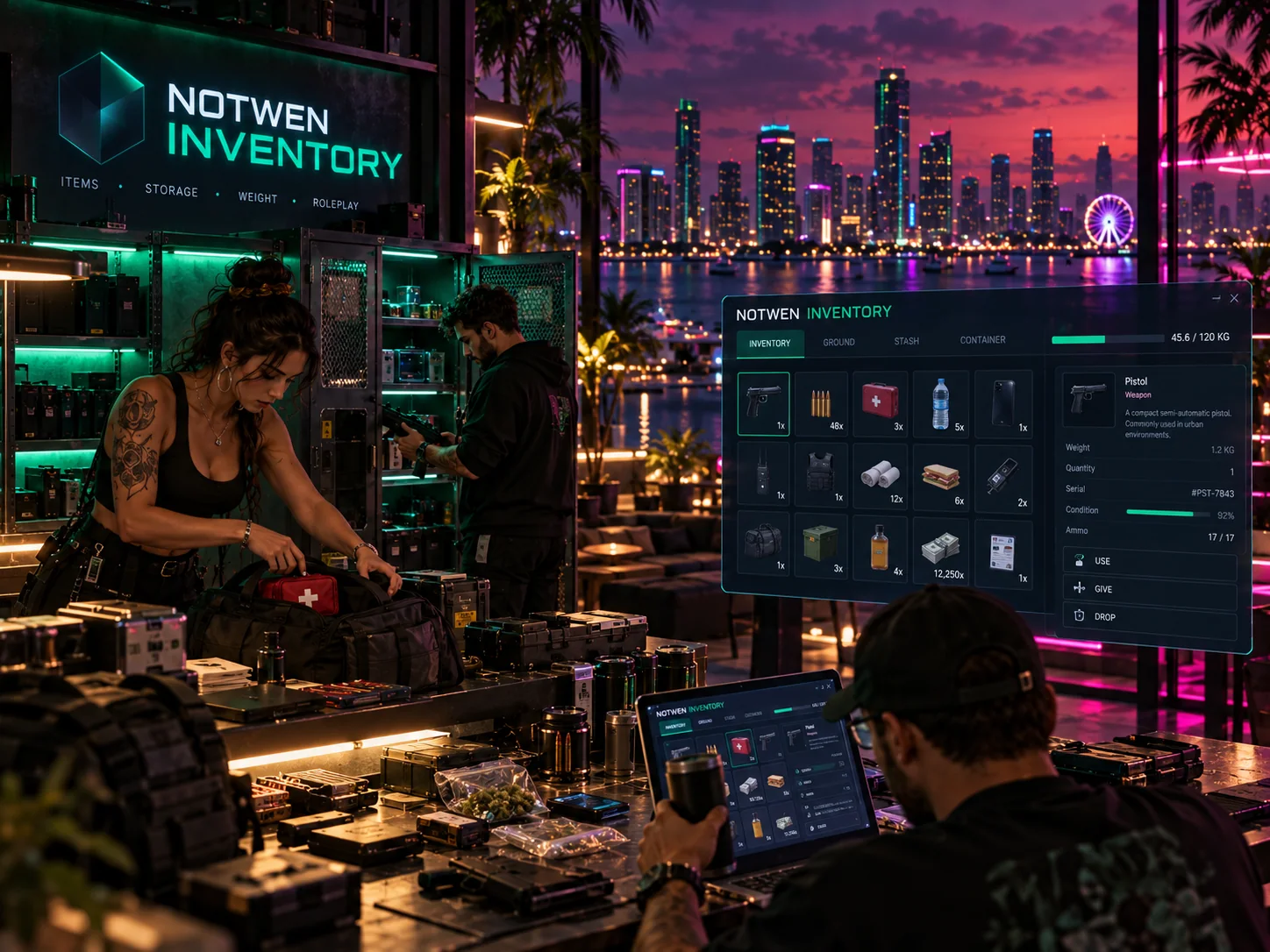 Notwen inventory product scene